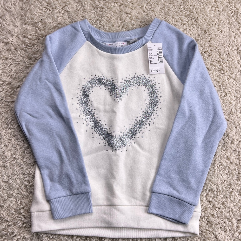 GIRLS CHILDREN’S PLACE SWEATSHIRT SIZE 4T NWT